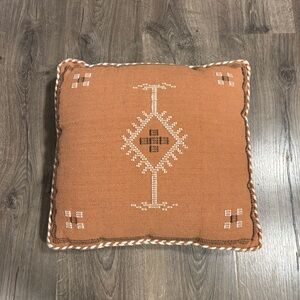 Rustic Tan Moroccan Style Woven Decor Throw Pillow
